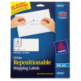 Avery Rectangle X Repositionable Mailing Label For Inket Printer