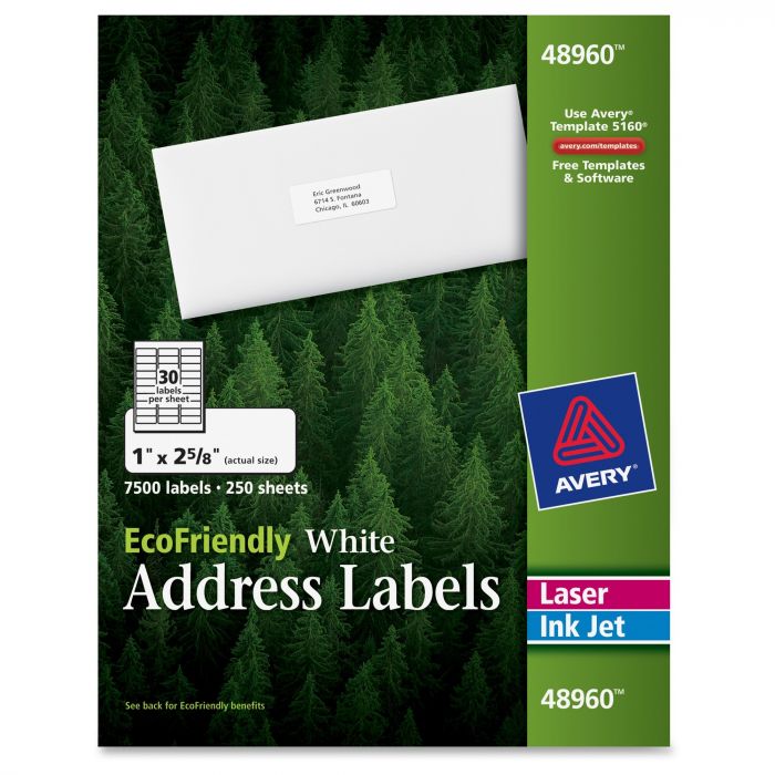 Avery Rectangle X Mailing Label Per Box White Ld