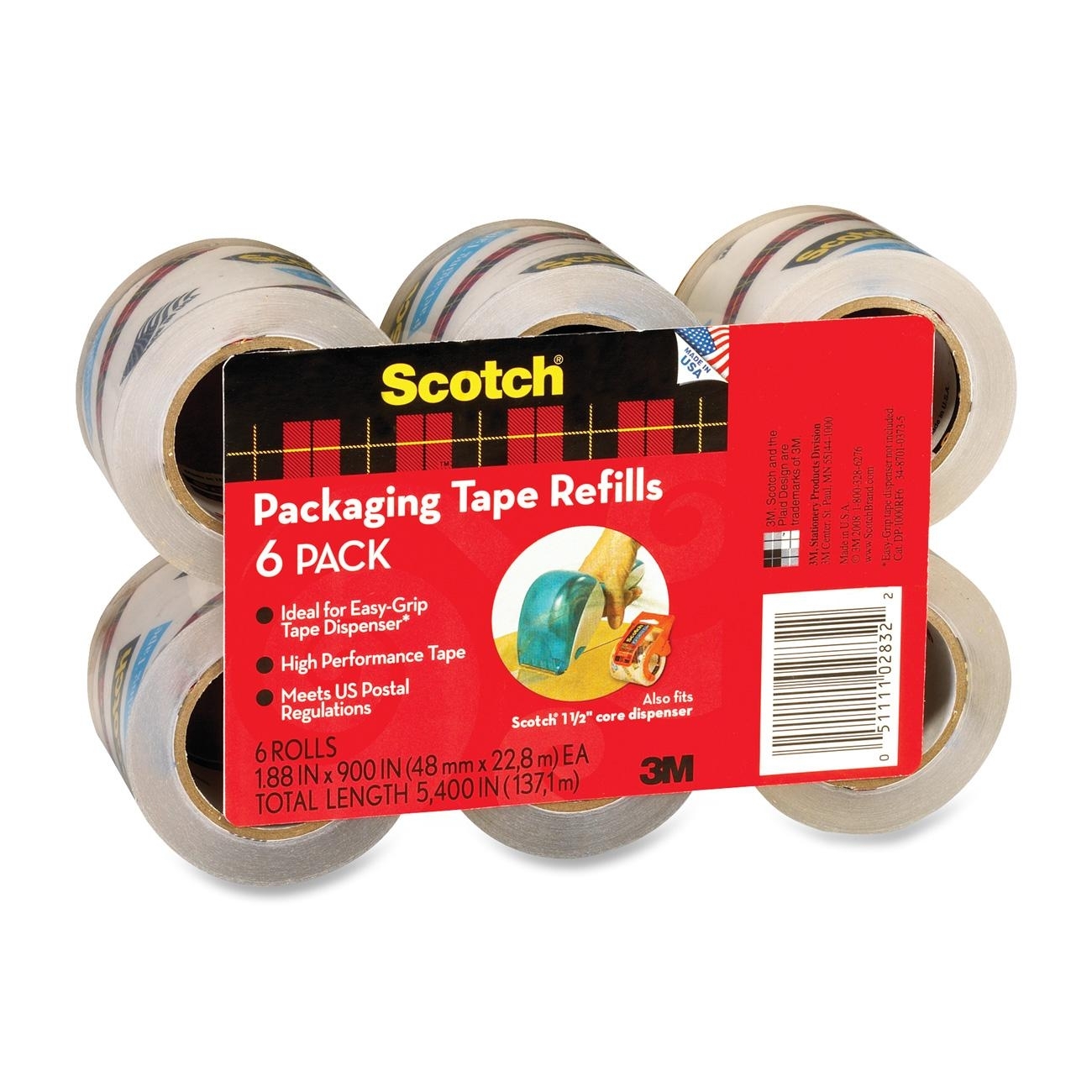 Scotch EasyGrip Packaging Tape Dispenser Refill LD Products