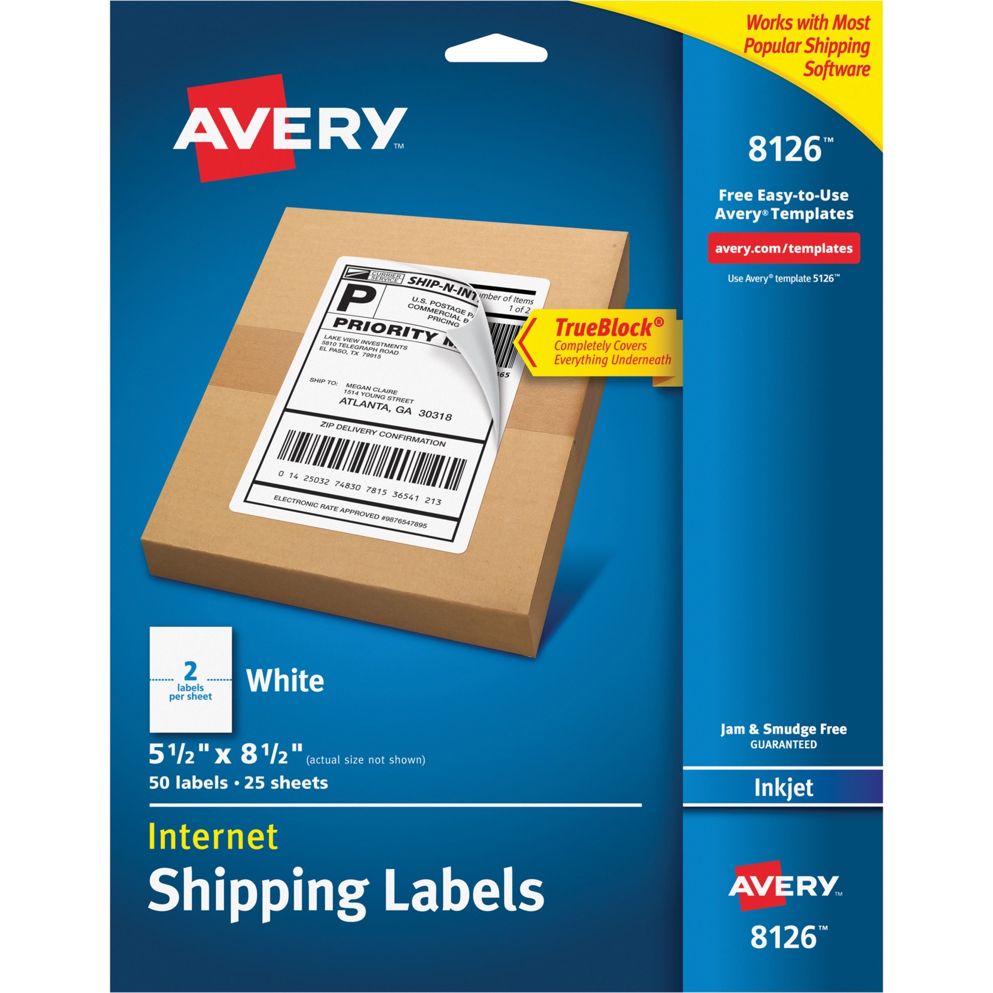 printable sticker waterproof paper Shipping Sheets Avery Perf. Labels,  Products Inkjet LD