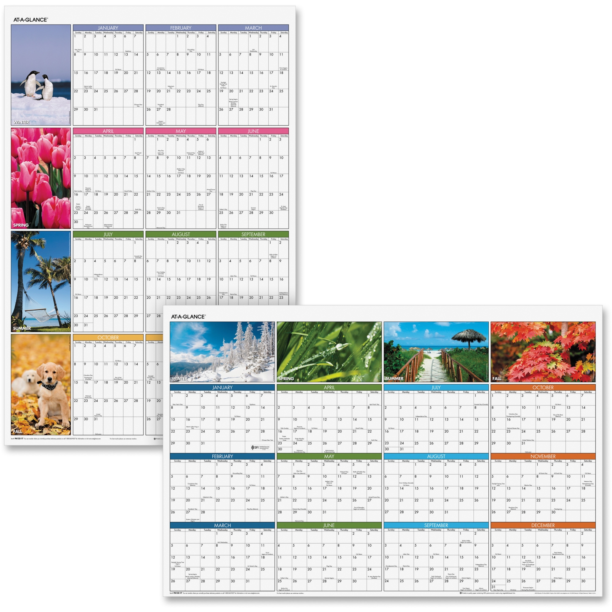 At A Glance Seasons In Bloom Wall Calendar Ld Products