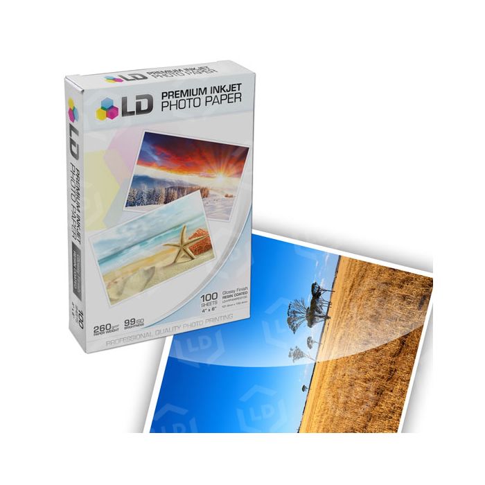 LD Premium Glossy Inkjet Photo Paper 100 Sheet Pack, Resin Coated -  123inkjets