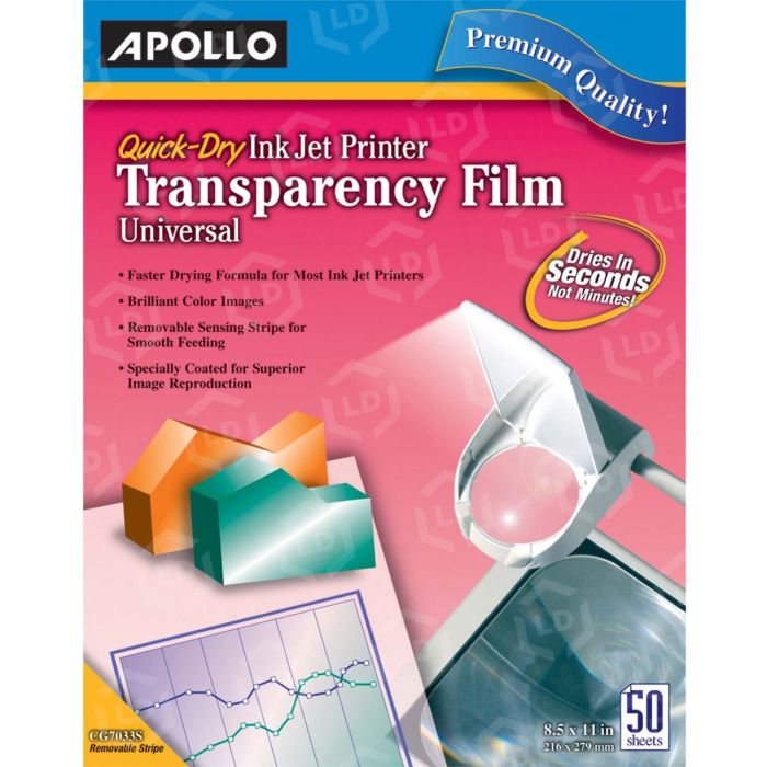 Apollo Transparency Film - 50 per box - LD Products