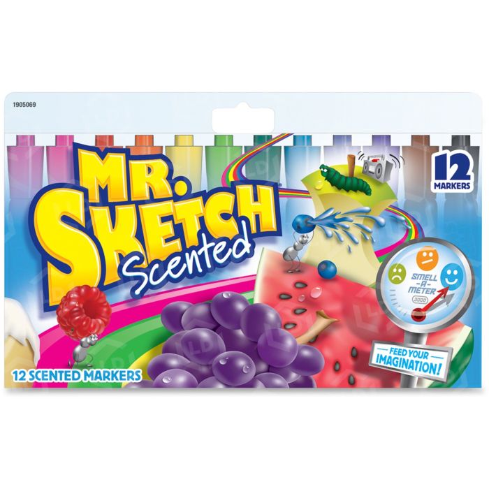 Mr. Sketch Scented Watercolor Markers, Assorted - 12 per Set - LD Products