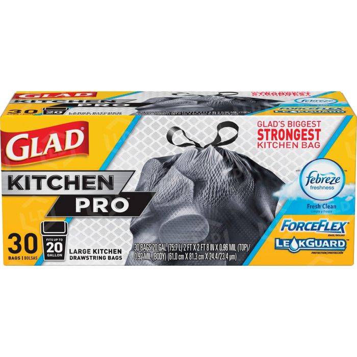 Glad ForceFlex KitchenPro Drawstring Bags - LD Products