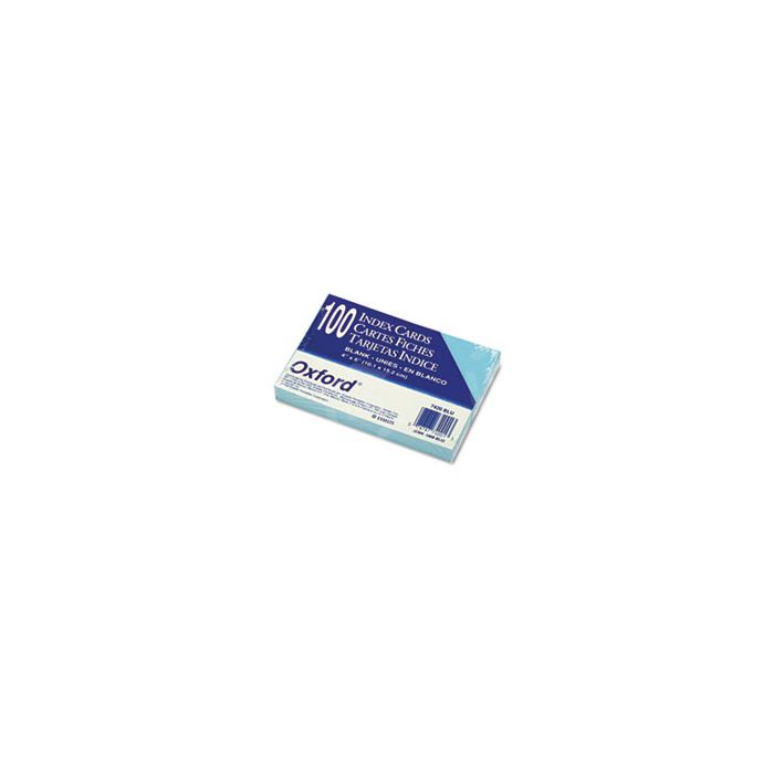 Oxford 4 x 6 Index Cards, Blank, Blue, 100/Pack (7420BLU)