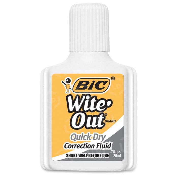 Bic Wite Out Correction Fluid, White, Quick Dry - 1 pack, 0.7 fl oz