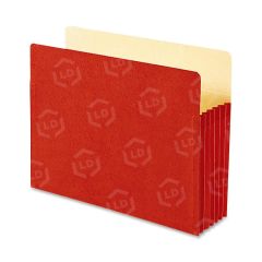 Smead TUFF Pocket Colored Top Tab File Pocket Letter - 8.50" x 11" - Tyvek - Red