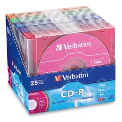 Verbatim 94611 CD Recordable Media - CD-R - 52x - 700 MB - 25 Pack Slim Case - 25 per pack