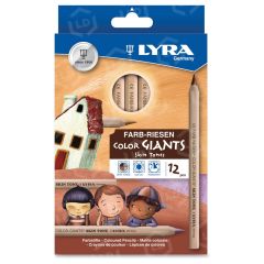 Dixon Lyra Color Giants Skin Tone Colored Pencils - 12 per set