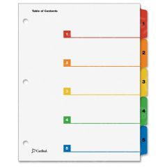 Cardinal OneStep Printable Table of Contents and Dividers - 5 per set