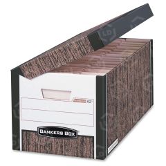 Bankers Box Systematic - Letter/Legal, Woodgrain - TAA Compliant - 12 Per Carton