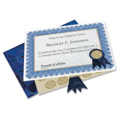 Geographics Blue Spiral Certificate Kit - 25 per pack