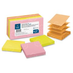 Business Source Pop-up Adhesive Note - 12 per pack - Assorted Bright Colors