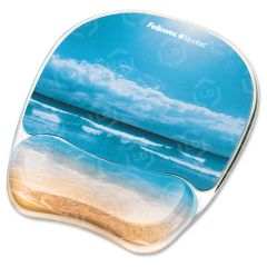 Fellowes Photo Gel Mouse Pad Wrist Rest with Microban Protection