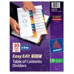 Avery Easy Edit Index Divider - 6 per pack