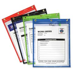 C-Line Products Heavy Duty Super Heavyweight Plus Stitched Shop Ticket Holder, Assorted, 9x12, 20/BX
