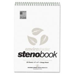 Roaring Spring Enviroshades Gregg Ruled Steno Book - 4 per pack - 6" x 9"