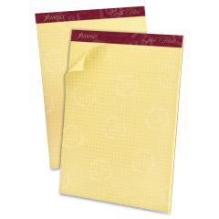 Ampad Medium Weight Quadrille Pad - 50 Sheets - 16 lb - Letter - 8.50" x 11" - Canary Paper