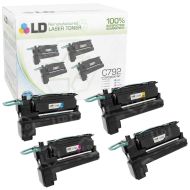 Lexmark Remanufactured C792 EHY (Bk, C, M, Y) Toner Set