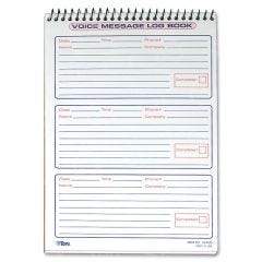 Tops Message Log Book - 50 Sheets - Spiral Bound - 6" x 9"