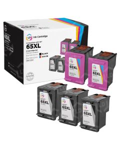 LD Remanufactured Black and Color Ink Cartridges for HP 65XL