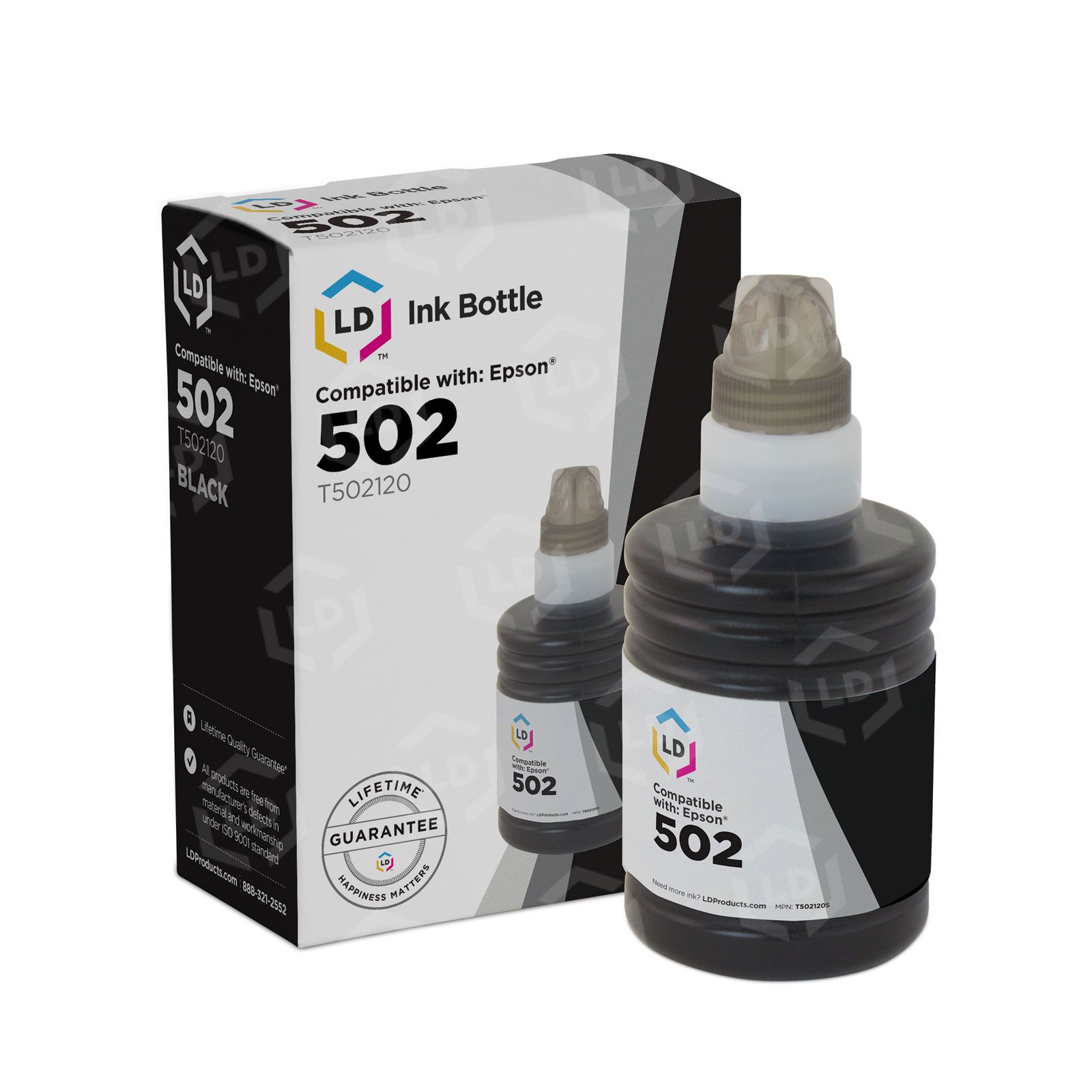 Epson 502 Black EcoTank Ink Bottle | Low Cost Option - LD Products