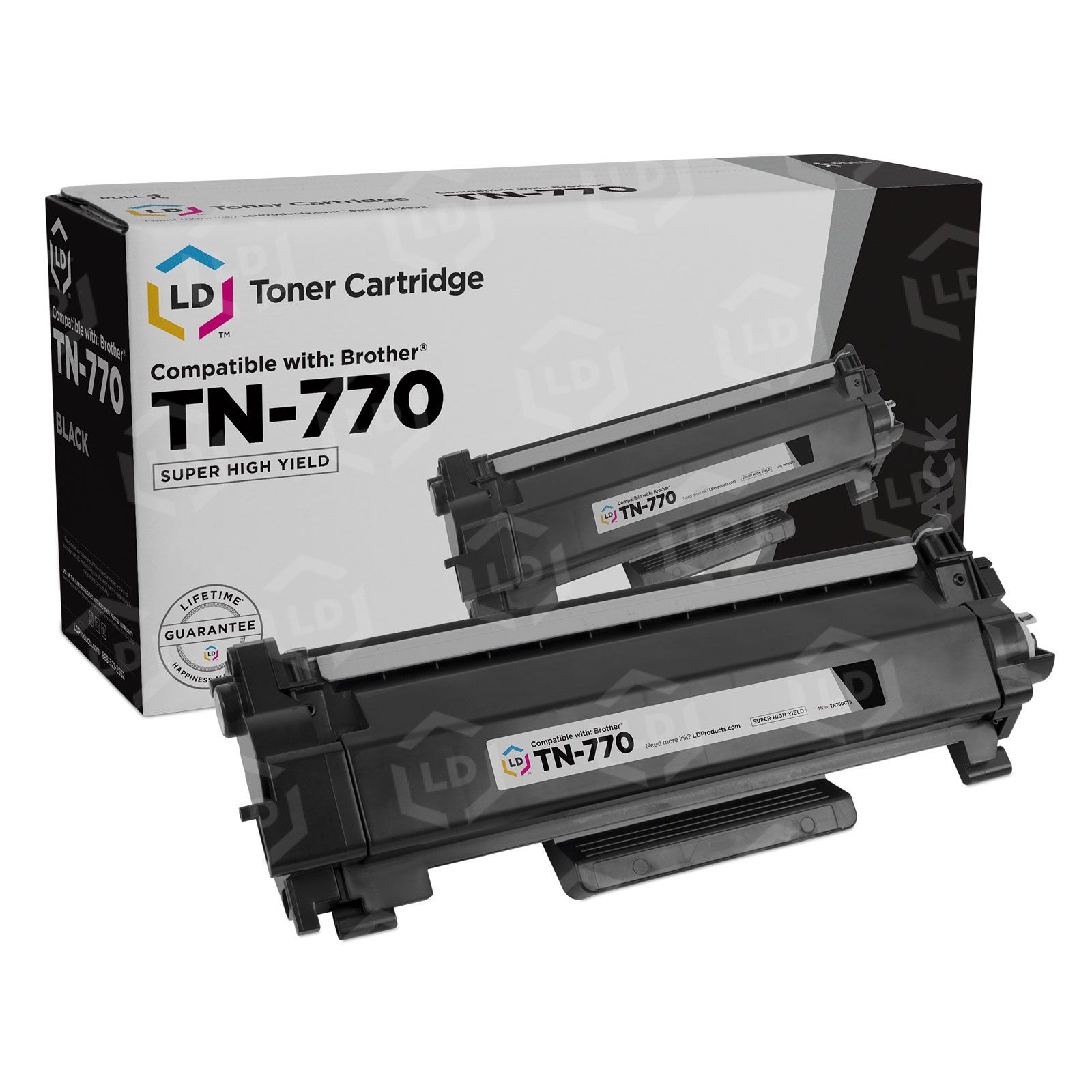Compatible 2-Pack TN770 TN-770 TN 770 Super High-Yield Toner Cartridge  Black Replacement for Brother HL-L2370DW HL-L2350DW HL-L2390DW MFC-L2750DW