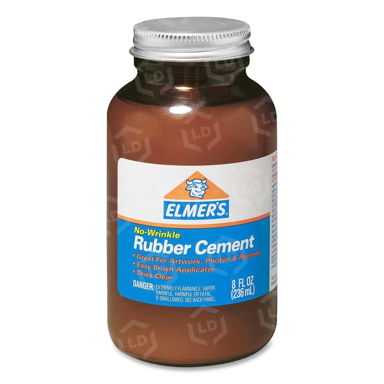 Elmer's 8 oz Bottle with Brush Rubber Cement - LD Products