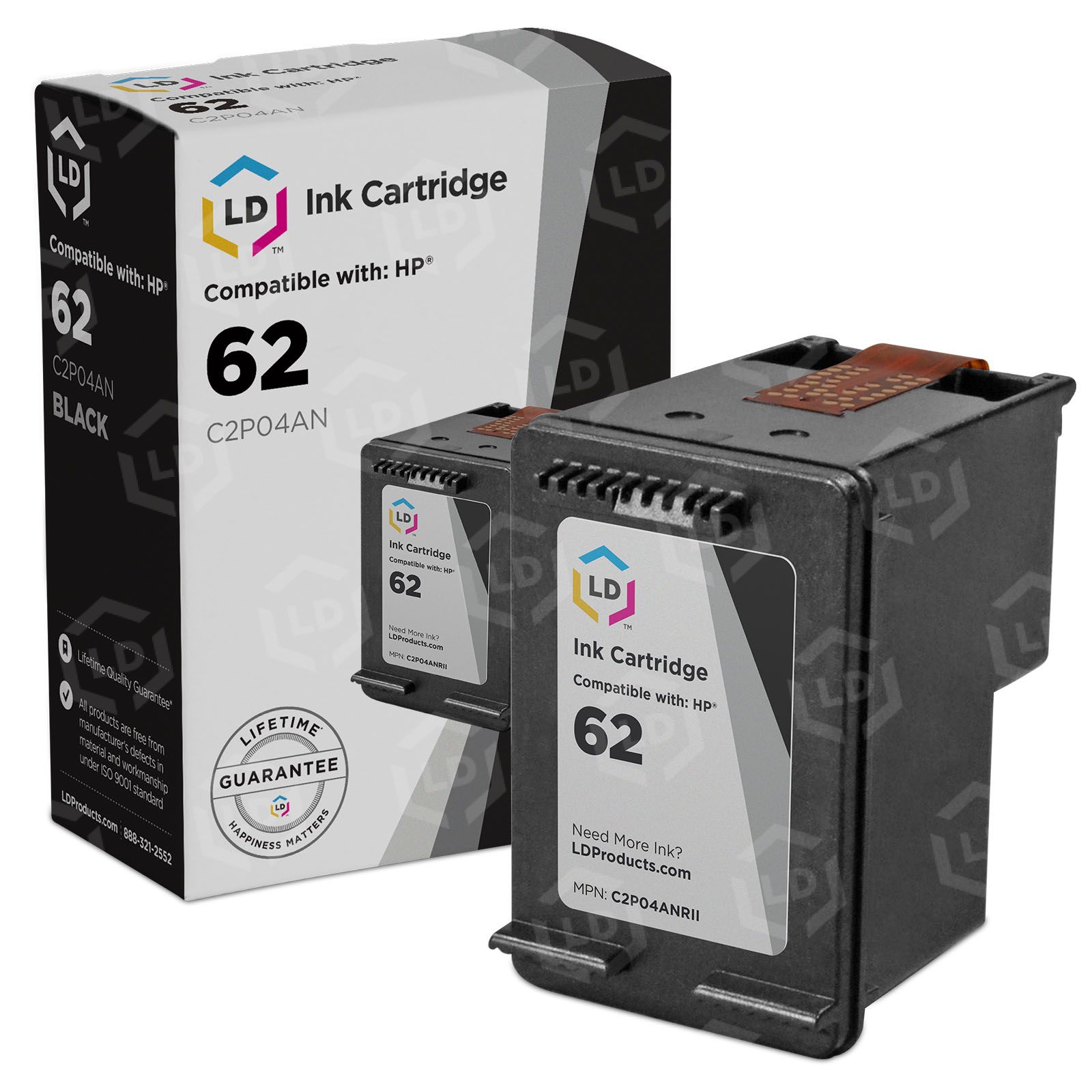 GPC Image Remanufactured Ink Cartridge Replacement for HP 62XL 62