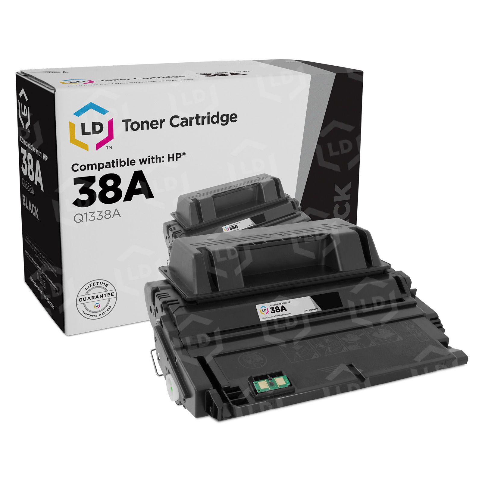 HP Q1338A (38A) Black Toner Cartridge for use in the HP LaserJet 4200  series laser printer toner cartridge (12,000 Yield)