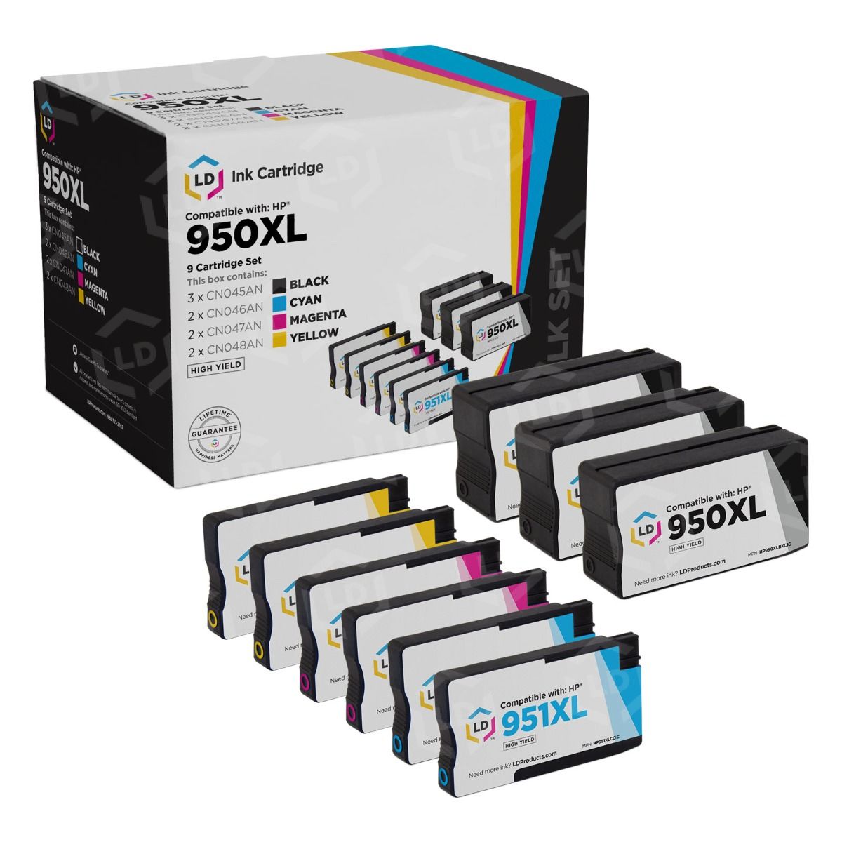 【5-Pack Larger Capacity】 950XL 951XL Ink Cartridges Combo Pack, Replacement  for HP 950 951 XL Ink Cartridges, High Page Yield, Works with OfficeJet