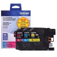 Brother LC103 High-Yield C/M/Y OEM Ink Cartridge 3 Pack, LC1033PKS