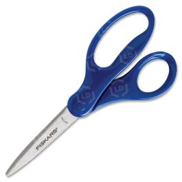 Fiskars Student Scissors, 7 inch Overall Length, Left/Right, Stainless Steel, Turquoise, Red, Lime, Blue, Pink, Purple