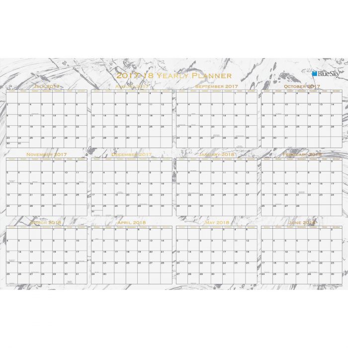 Blue Sky Carrera Laminated Yearly Wall Planner LD Products