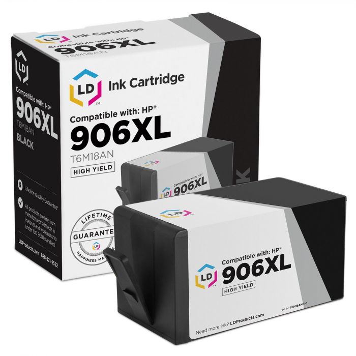 HP 906XL Black Ink Cartridge | 1,500 Pages | Lower Price - LD Products