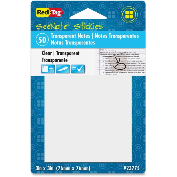 redi-tag-seenote-stickies-neon-transparent-notes-1-pad-3-x-3-clear-ld-products