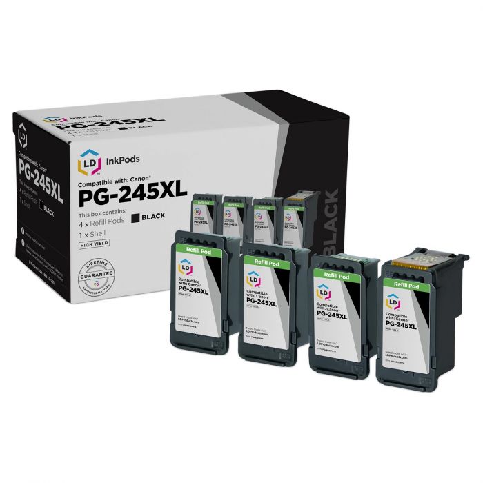 Canon Pg 245xl Black Compatible Inkpods Set 4 Cartridges In A Pack Ld Products 5650
