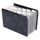 Smead A-Z and Subject Expanding File Box, 19 Pockets, Alphabetic (A-Z) and Subject, Latch Closure, Legal, Black ( 70804)