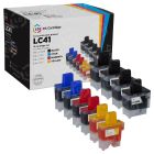 Set of 10 Brother Compatible LC41 Ink Cartridges: 4BK and 2 each of CMY