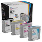LD Remanufactured 88XL 4 Piece Set of Ink for HP