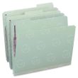 Smead Pressboard Fastener Folder - 8.50" x 11" - 1" Expansion - Gray, Green