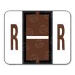 Smead Bar Style Color Coded Alphabetic Label - 1.25" Width x 1" Length - Brown