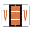 Smead Bar Style Color Coded Alphabetic Label - 1.25" Width x 1" Length - 500/Roll - Dark Orange