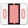 Smead Numeric Number 0 Color Coded Label - 500 per roll 1.25" Width x 1" - Pink