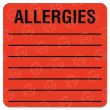 Tabbies Square Allergies Label - 500 per roll