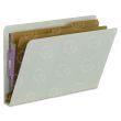 Smead End Tab Classification Folder - 10 per box - 8.50" x 14" - Gray, Green