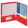 Business Source Two-Pocket Folders with Business Card Holder - 25 per box