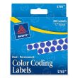 Avery 0.25" Round Color Coded Label - 450 per pack