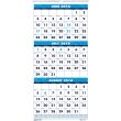 Three-month Horizontal Wall Calendar